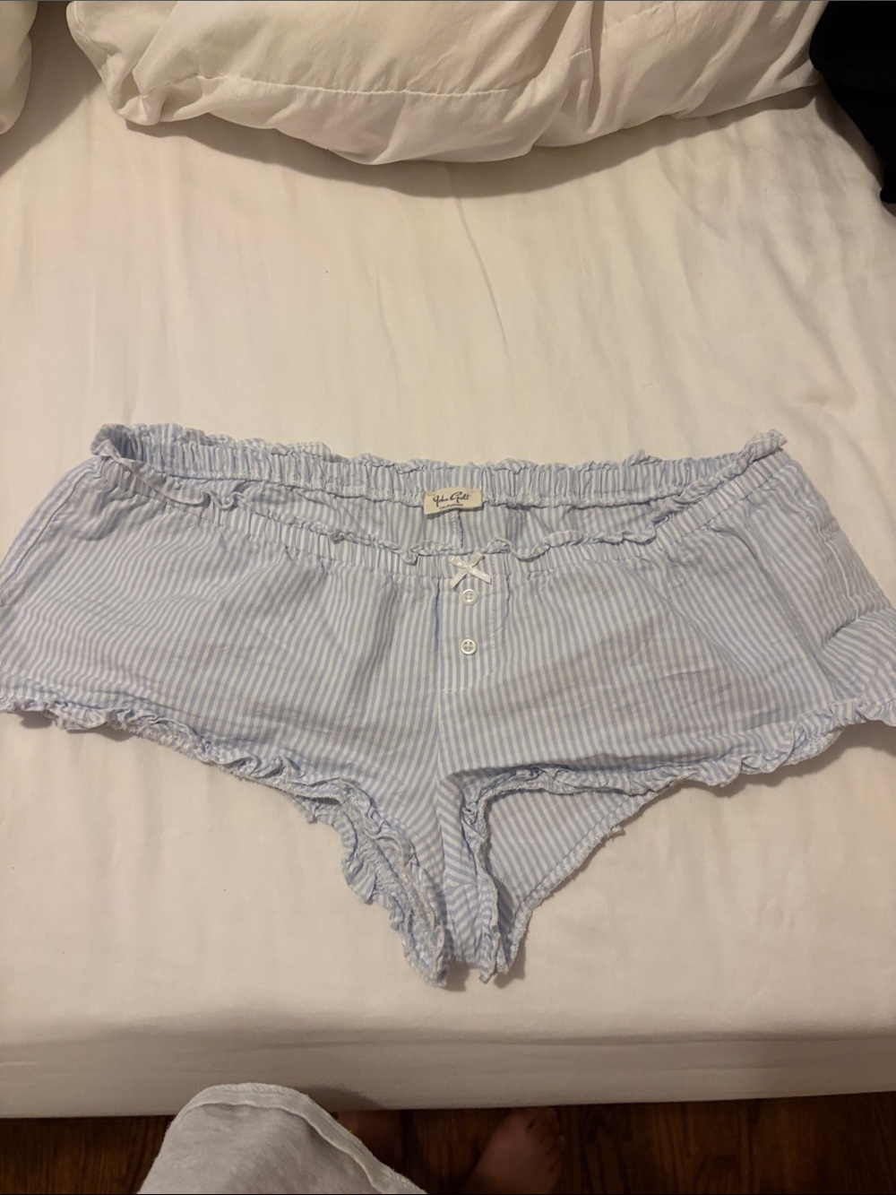 Brandy Striped Blue Cotton-Rich Sleep Shorts